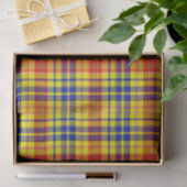 Geel Rood Blauw Plaid Tartan Design Tissuepapier (Geschenk)