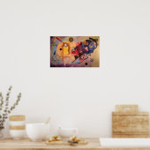 Geel rood Blauw Poster (Keuken)