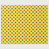 Geel Rood Blauw Stippen Design Cadeaupapier (Vlak)
