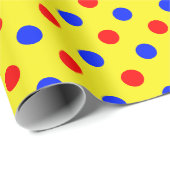 Geel Rood Blauw Stippen Design Cadeaupapier (Rol Hoek)