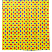 Geel Rood Blauw Stippen Design  Douchegordijn (Voorkant)