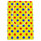 Geel Rood Blauw Stippen Design Medium Cadeauzakje (Voorkant)
