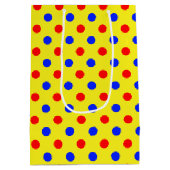 Geel Rood Blauw Stippen Design Medium Cadeauzakje (Achterkant)