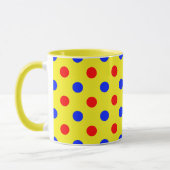Geel Rood Blauw Stippen Design  Mok (Links)