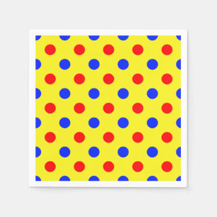 Geel Rood Blauw Stippen Design  Servet