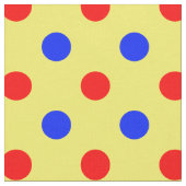 Geel Rood Blauw Stippen Design  Stof (Close Up)