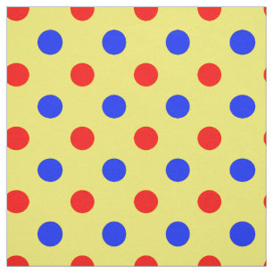 Geel Rood Blauw Stippen Design  Stof