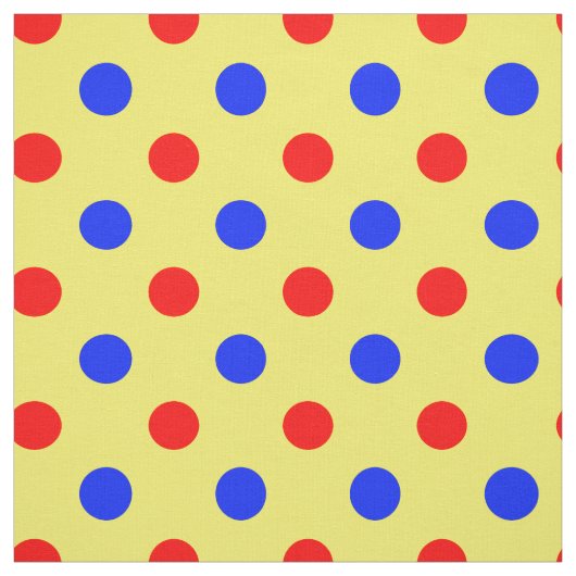 Geel Rood Blauw Stippen Design  Stof (Swatch)