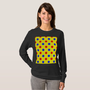 Geel Rood Blauw Stippen Design T-shirt