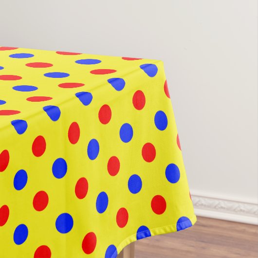 Geel Rood Blauw Stippen Design Tafelkleed (Voorbeeld)