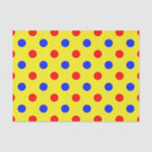 Geel Rood Blauw Stippen Design Tissuepapier (Voorkant)