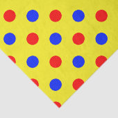 Geel Rood Blauw Stippen Design Tissuepapier (Detail)
