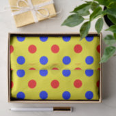 Geel Rood Blauw Stippen Design Tissuepapier (Geschenk)