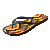 geel rood blauw zigzag chevron patroon teenslippers (Schuin)