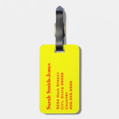 Geel rood breekbaar handvat met zorg Dank u Bagagelabel (Achterkant verticaal)