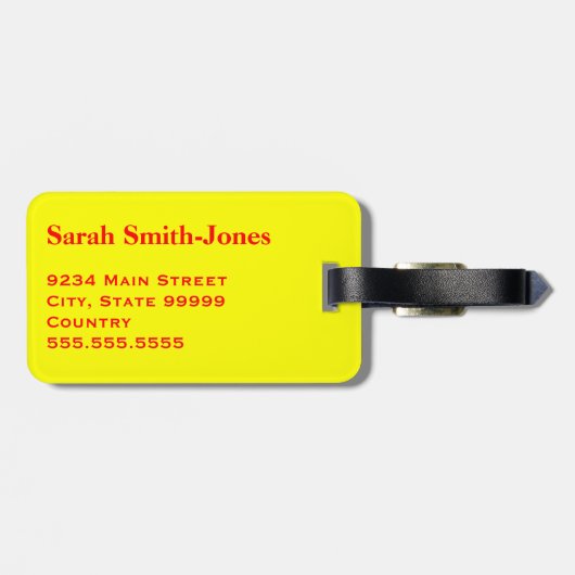 Geel rood breekbaar handvat met zorg Dank u Bagagelabel (Achterkant horizontaal)