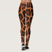 Geel Rood Bruin Zwart Leopard Dierenprint Leggings (Achterkant)