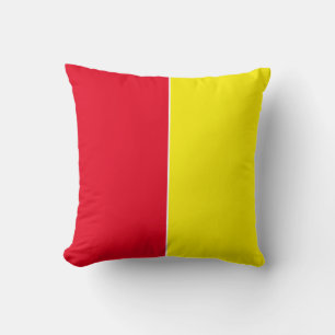Geel & Rood Duidelijke Eenvoudige Kleuren Kussen