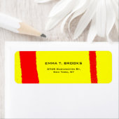 Geel Rood Elegant Modern Plain Minimalist Etiket (Insitu)