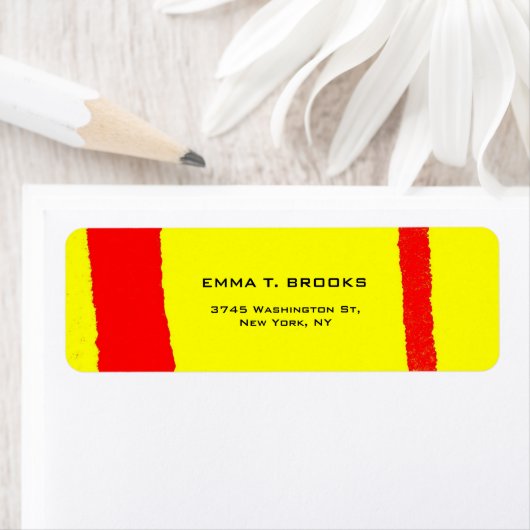 Geel Rood Elegant Modern Plain Minimalist Etiket (Insitu)