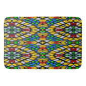 Geel, rood en blauw Glas in lood Badmat (Voorkant)