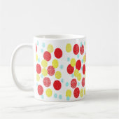 Geel Rood en Blauw Polka Dots Patroon Koffiemok (Links)