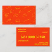 Geel Rood Fastfood Burger Kip Restaurant Visitekaartje (Voorkant / Achterkant)