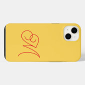 Geel Rood Geborduurd Klassiek Schrift Eenvoudig iPhone Hoesje (Achterkant horizontaal)