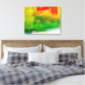 Geel Rood Groen Abstract Schilderen Canvas Afdruk (Insitu (Slaapkamer))