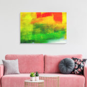Geel Rood Groen Abstract Schilderen Canvas Afdruk (Insitu (Woonkamer))
