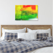 Geel Rood Groen Abstract Schilderen Canvas Afdruk (Insitu (Slaapkamer))