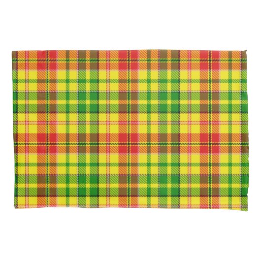 Geel Rood Groen Geruit Tartan Design  Kussensloop (Voorkant)