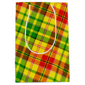 Geel Rood Groen Geruit Tartan Design Medium Cadeauzakje (Voorkant)