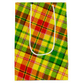 Geel Rood Groen Geruit Tartan Design Medium Cadeauzakje (Achterkant)