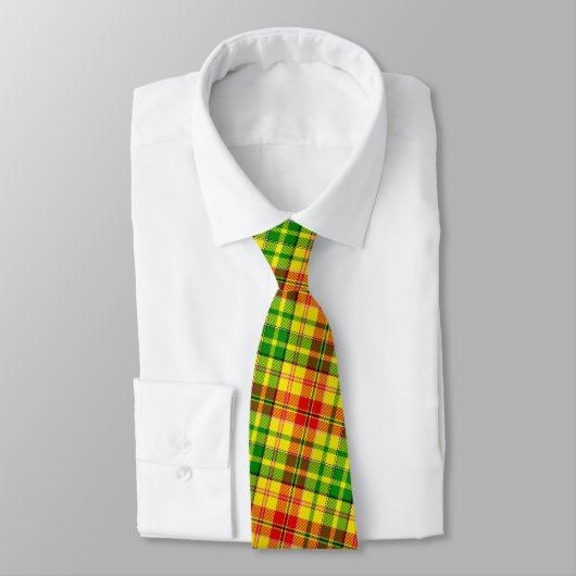 Geel Rood Groen Geruit Tartan Design Stropdas (Gebonden)