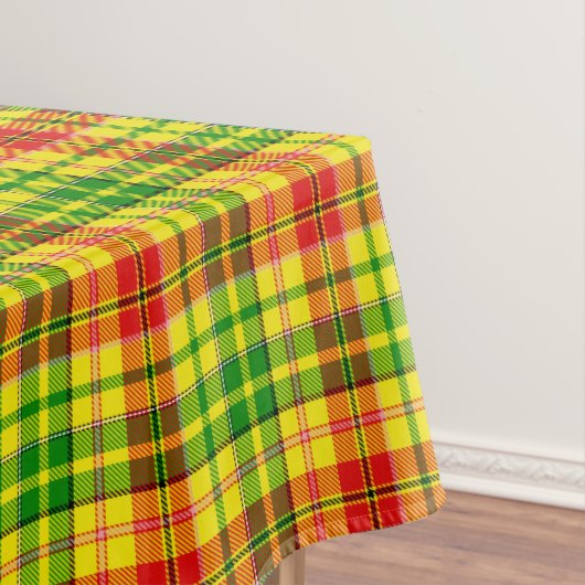 Geel Rood Groen Geruit Tartan Design  Tafelkleed (Voorbeeld)