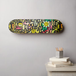Geel Rood Groen Grappig Emoji Sarcasische Schilder Persoonlijk Skateboard
