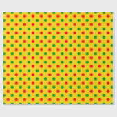 Geel Rood Groen Stippen Design  Cadeaupapier (Vlak)