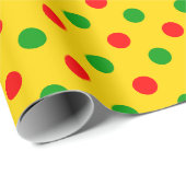 Geel Rood Groen Stippen Design  Cadeaupapier (Rol Hoek)