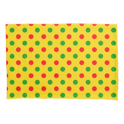 Geel Rood Groen Stippen Design Kussensloop (Voorkant)