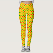 Geel Rood Groen Stippen Design  Leggings (Voorkant)