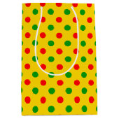 Geel Rood Groen Stippen Design  Medium Cadeauzakje (Voorkant)