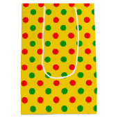 Geel Rood Groen Stippen Design  Medium Cadeauzakje (Achterkant)