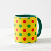 Geel Rood Groen Stippen Design  Mok (Voorkant rechts)