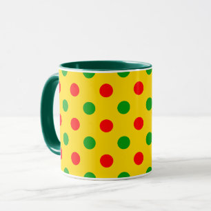 Geel Rood Groen Stippen Design Mok