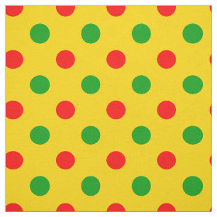 Geel Rood Groen Stippen Design  Stof