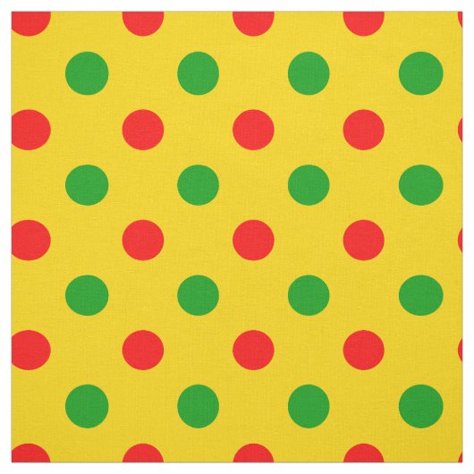 Geel Rood Groen Stippen Design Stof (Swatch)