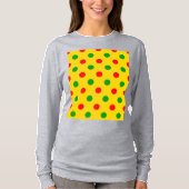Geel Rood Groen Stippen Design T-shirt (Voorkant)