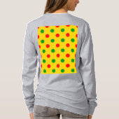 Geel Rood Groen Stippen Design T-shirt (Achterkant)