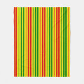 Geel Rood Groen Strepen Patroon Fleece Deken (Voorkant)